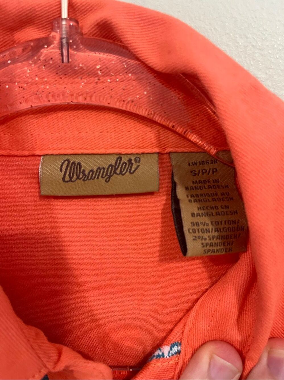 Women's Wrangler Coral Pearl Snap Embroidered Western Shirt Small Turquoise - Picture 4 of 5